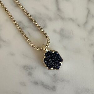 KENDRA SCOTT  Mini Pendant Necklace in Dark Blue Druzy
